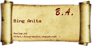 Bing Anita névjegykártya